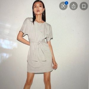 Heathered Tie Front Dolman Dress